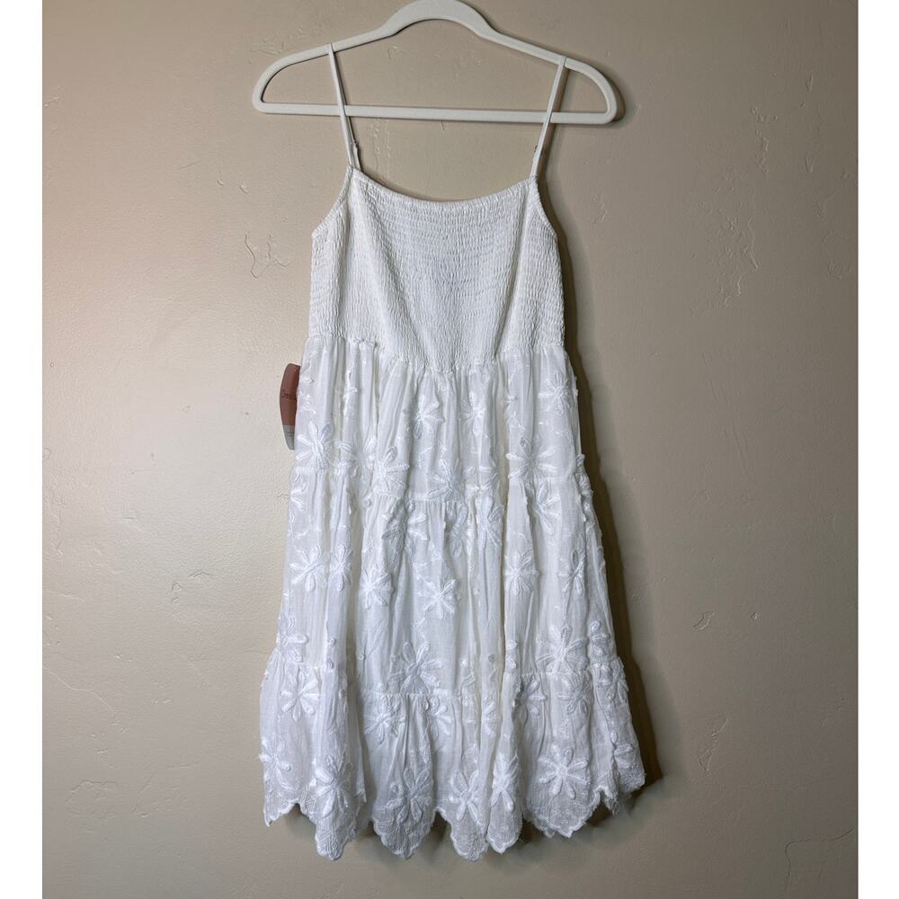 NWT Boutique White Lace Sheer Pull-On Dress SMALL